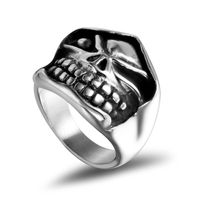 Hip Hop Retro Punk Cráneo Acero Inoxidable 304 Pulido Hombres Anillos sku image 1