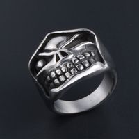 Hip-Hop Retro Punk Skull 304 Stainless Steel Polishing Men's Rings main image 3