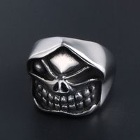 Hip-Hop Retro Punk Skull 304 Stainless Steel Polishing Men's Rings main image 4