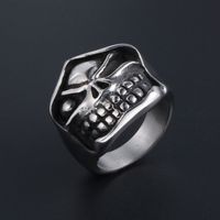 Hip-Hop Retro Punk Skull 304 Stainless Steel Polishing Men's Rings main image 1