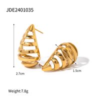 1 Pair IG Style Simple Style Water Droplets Hollow Out 316 Stainless Steel  18K Gold Plated Ear Studs main image 2