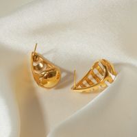 1 Pair IG Style Simple Style Water Droplets Hollow Out 316 Stainless Steel  18K Gold Plated Ear Studs main image 5