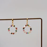 1 Pair Vintage Style Simple Style Geometric Beaded Natural Stone Freshwater Pearl Copper Gold Plated Drop Earrings main image 5