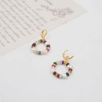1 Pair Vintage Style Simple Style Geometric Beaded Natural Stone Freshwater Pearl Copper Gold Plated Drop Earrings main image 6