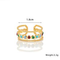 Elegant Vacation Round Dots 304 Stainless Steel 18K Gold Plated Open Rings In Bulk main image 4