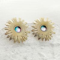 1 Pair Fairy Style Casual Korean Style Sector Flower Butterfly Plating Inlay 304 Stainless Steel Artificial Gemstones Artificial Pearls Gold Plated Ear Studs main image 7