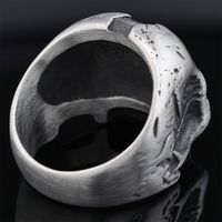 Hip-Hop Streetwear Solid Color 304 Stainless Steel Carving Men's Rings main image 4