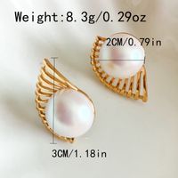 1 Pair Fairy Style Casual Korean Style Sector Flower Butterfly Plating Inlay 304 Stainless Steel Artificial Gemstones Artificial Pearls Gold Plated Ear Studs main image 3