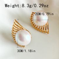 1 Pair Fairy Style Casual Korean Style Sector Flower Butterfly Plating Inlay 304 Stainless Steel Artificial Gemstones Artificial Pearls Gold Plated Ear Studs sku image 1