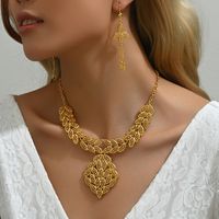 Elegant Bridal Modern Style Leaf Solid Color Alloy 18K Gold Plated Women's Jewelry Set main image 1