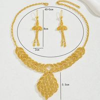 Elegant Bridal Modern Style Leaf Solid Color Alloy 18K Gold Plated Women's Jewelry Set main image 2