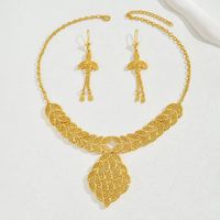 Elegant Bridal Modern Style Leaf Solid Color Alloy 18K Gold Plated Women's Jewelry Set main image 7