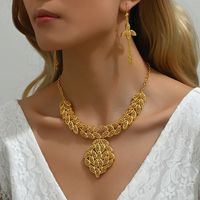 Elegant Bridal Modern Style Leaf Solid Color Alloy 18K Gold Plated Women's Jewelry Set main image 4