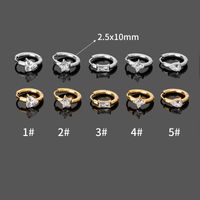 1 Piece Modern Style Simple Style Classic Style Solid Color Inlay 316L Stainless Steel  Zircon 14K Gold Plated Hoop Earrings main image 2