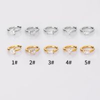 1 Piece Modern Style Simple Style Classic Style Solid Color Inlay 316L Stainless Steel  Zircon 14K Gold Plated Hoop Earrings main image 4