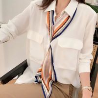 Women's Simple Style Color Block Polyester Printing Silk Scarf sku image 9