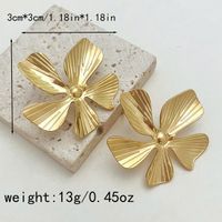 1 Pair Fairy Style Sweet Korean Style Round Flower Lotus Leaf HD-18918 Inlay 304 Stainless Steel Rhinestones Gold Plated Ear Studs sku image 3