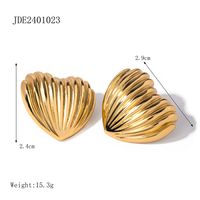 1 Par Estilo IG Estilo Simple Forma De Corazón Acero Inoxidable 304 Chapados en oro de 18k Pendientes main image 2