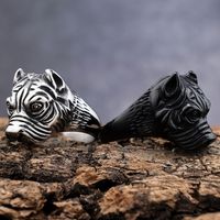 Hip-Hop Streetwear Symbol 304 Stainless Steel Carving Men's Rings main image 10