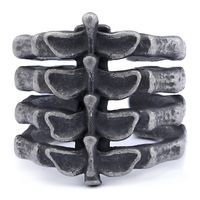 Hip-Hop Streetwear Solid Color 304 Stainless Steel Carving Men's Rings sku image 2