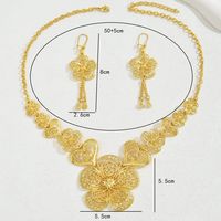 Elegant Bridal Streetwear Heart Shape Flower Alloy Hollow Out 18K Gold Plated Women's Jewelry Set main image 2