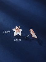 1 Pair IG Style Lady French Style Flower Inlay Copper Shell Rose Gold Plated Ear Studs main image 2