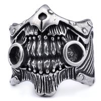 Hip-Hop Streetwear Color Block 304 Stainless Steel Carving Men's Rings main image 3