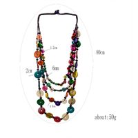 Wholesale Jewelry Vintage Style Bohemian Classic Style Geometric Wooden Beads Coconut Shell Layered Necklaces main image 2