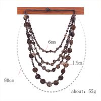 Großhandel Schmuck Vintage-Stil Bohemien Klassischer Stil Geometrisch Holzperlen Kokosnuss Schale Geschichtete Halskette main image 3