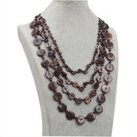Wholesale Jewelry Vintage Style Bohemian Classic Style Geometric Wooden Beads Coconut Shell Layered Necklaces main image 7