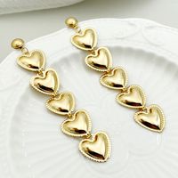 1 Par Estilo IG Estilo De Hadas Estilo Coreano Sale De Forma De Corazón Pluma Acero Inoxidable 304 Chapado En Oro De 14 Quilates. Pendientes De Gota main image 6