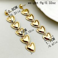 1 Pair IG Style Fairy Style Korean Style Leaves Heart Shape Feather 304 Stainless Steel 14K Gold Plated Drop Earrings sku image 1
