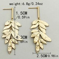 1 Pair IG Style Fairy Style Korean Style Leaves Heart Shape Feather 304 Stainless Steel 14K Gold Plated Drop Earrings sku image 3