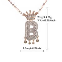 Copper 18K Gold Plated XUPING Simple Style Commute Plating Inlay Letter Crown Rhinestones Pendant Necklace sku image 2