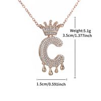 Copper 18K Gold Plated XUPING Simple Style Commute Plating Inlay Letter Crown Rhinestones Pendant Necklace main image 2
