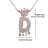 Copper 18K Gold Plated XUPING Simple Style Commute Plating Inlay Letter Crown Rhinestones Pendant Necklace main image 3