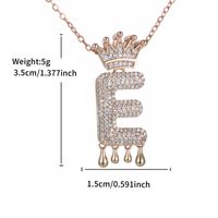 Le Cuivre Plaqué Or 18K XUPING Style Simple Commuer Placage Incruster Lettre Couronne Strass Pendentif main image 4