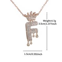 Copper 18K Gold Plated XUPING Simple Style Commute Plating Inlay Letter Crown Rhinestones Pendant Necklace main image 5
