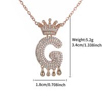 Copper 18K Gold Plated XUPING Simple Style Commute Plating Inlay Letter Crown Rhinestones Pendant Necklace main image 6