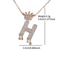 Copper 18K Gold Plated XUPING Simple Style Commute Plating Inlay Letter Crown Rhinestones Pendant Necklace main image 7