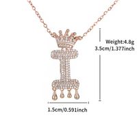 Le Cuivre Plaqué Or 18K XUPING Style Simple Commuer Placage Incruster Lettre Couronne Strass Pendentif sku image 9