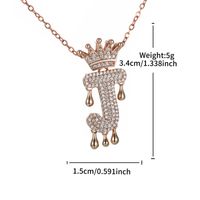 Le Cuivre Plaqué Or 18K XUPING Style Simple Commuer Placage Incruster Lettre Couronne Strass Pendentif sku image 10