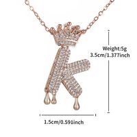 Copper 18K Gold Plated XUPING Simple Style Commute Plating Inlay Letter Crown Rhinestones Pendant Necklace sku image 11
