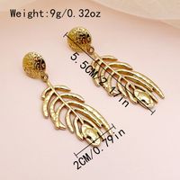 1 Pair IG Style Fairy Style Korean Style Leaves Heart Shape Feather 304 Stainless Steel 14K Gold Plated Drop Earrings sku image 2