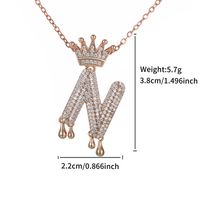 Copper 18K Gold Plated XUPING Simple Style Commute Plating Inlay Letter Crown Rhinestones Pendant Necklace sku image 14