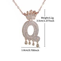 Copper 18K Gold Plated XUPING Simple Style Commute Plating Inlay Letter Crown Rhinestones Pendant Necklace sku image 17