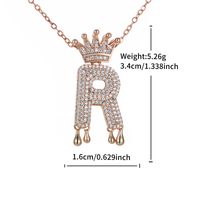 Copper 18K Gold Plated XUPING Simple Style Commute Plating Inlay Letter Crown Rhinestones Pendant Necklace sku image 18