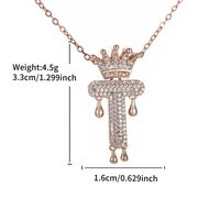 Copper 18K Gold Plated XUPING Simple Style Commute Plating Inlay Letter Crown Rhinestones Pendant Necklace sku image 20
