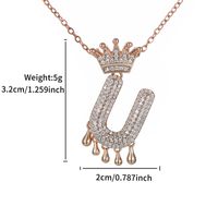 Copper 18K Gold Plated XUPING Simple Style Commute Plating Inlay Letter Crown Rhinestones Pendant Necklace sku image 21