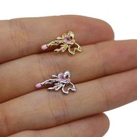 1 Piece Elegant Lady Modern Style Heart Shape Bow Knot Epoxy Plating Inlay 316 Stainless Steel  Copper Zircon White Gold Plated Gold Plated Ear Studs Cartilage Earrings main image 5